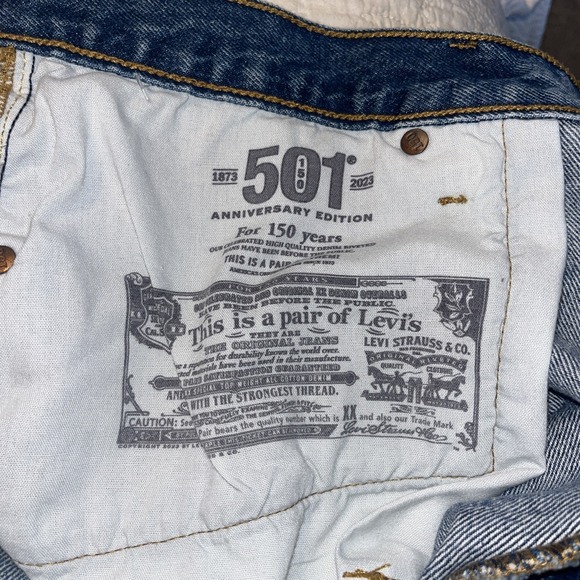 Levi's 501 Button Womens Jeans 18W 150th Anniversary Edition 39x29 Straight Leg - Picture 8 of 10